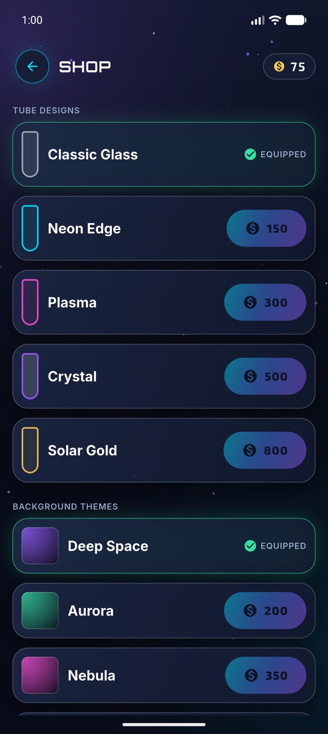 A shop selling tube designs and background themes for coins